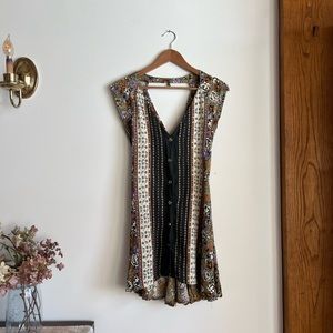 Flirty Reworked Vintage Fabric Mini Dress